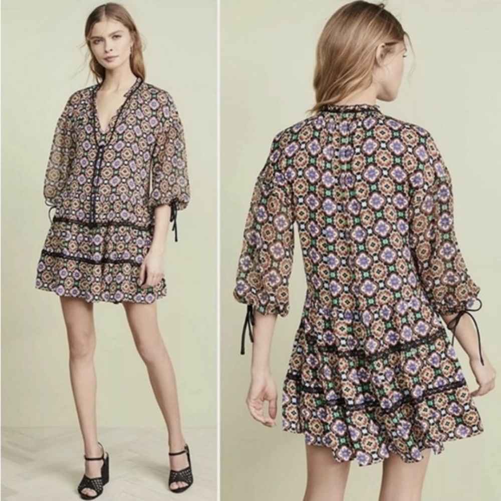 NWT Alice + Olivia Arnette Tiered Tunic Dress sz Large